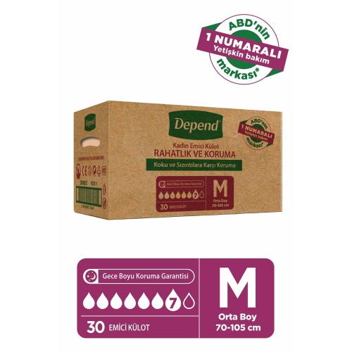 Depend Emici Külot Kadın Orta Boy 10 lu x 3 Adet