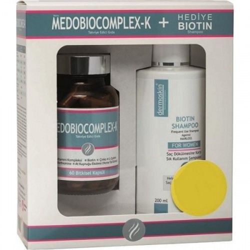Dermoskin Medobiocomplex-K 60 Kapsül Kadın + Biotin Şampuan 200 ml