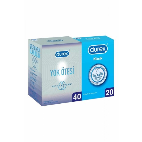 Durex Yok Ötesi Ultra Kaygan 40 lı ve Klasik Kondom 20 li
