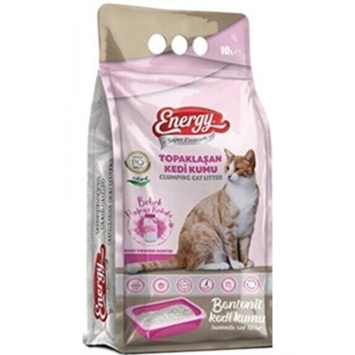 Energy Bentonit Bebek Pudrası Kokulu Kedi Kumu 10 lt