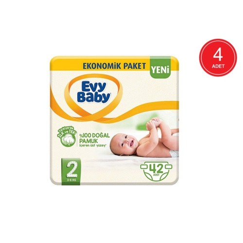 Evy Baby Bebek Bezi 2 Beden Mini 42 li x 4 Adet