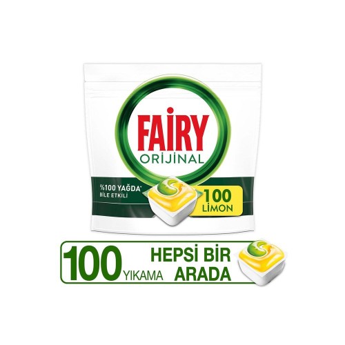 Fairy Hepsi Bir Arada Bulaşık Makinesi Kapsülü Limon Kokulu 100 Yıkama