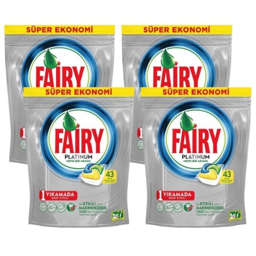 Fairy Platinum Bulaşık Makinesi Kapsülü 43 lü x 4 Adet