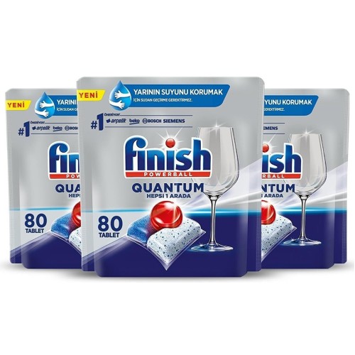 Finish Quantum Bulaşık Makinesi Tableti 80 li x 3 Adet Finish Quantum Bulaşık Makinesi Tableti 80 li x 3 Adet