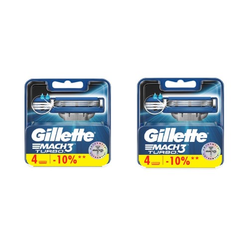 Gillette Mach3 Turbo Yedek Tıraş Bıçağı 4 lü x 2 Adet