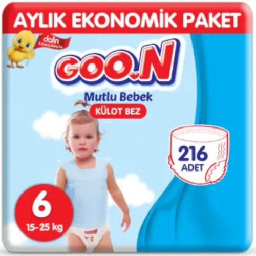 Goon Mutlu Bebek Külot Bez Ekonomik Paket 6 Beden 36 Adet x 6 Adet