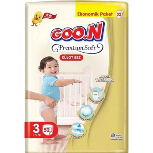 Goon Premium Soft Külot Bez Ekonomik Paket 3 Beden 52 Adet