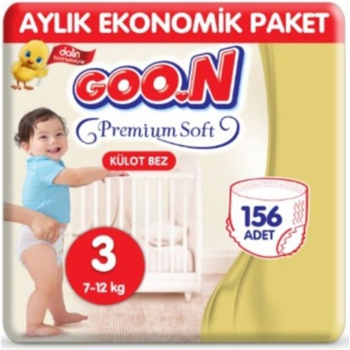 Goon Premium Soft Külot Bez Ekonomik Paket 3 Beden 52 Adet x 3 Adet