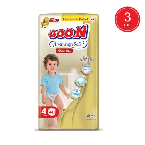Goon Premium Soft Külot Bez Ekonomik Paket 4 Beden 44 Adet x 3 Adet