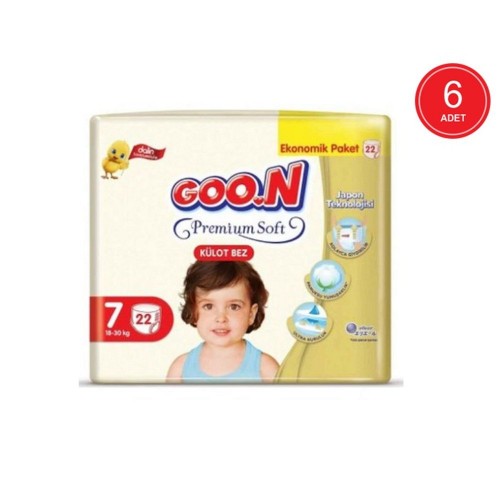 Goon Premium Soft Külot Bez Ekonomik Paket 7 Beden 22 Adet x 6 Adet