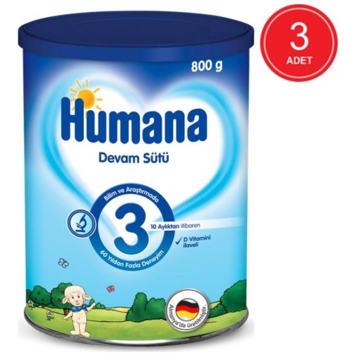 Humana 3 Bebek Maması Metal Kutu 800 Gr x 3 Adet