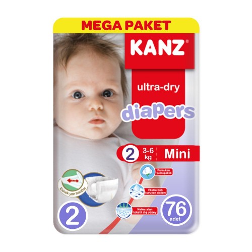 Kanz Bebek Bezi Mega Paket Mini 2 No 76 lı