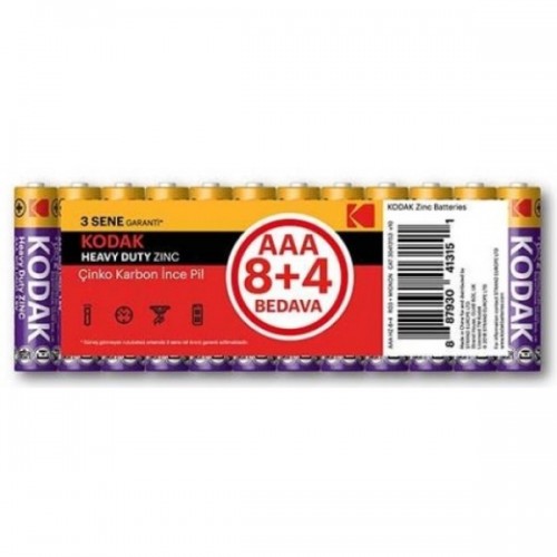Kodak Çinko Karbon Blister İnce Pil 12 Adet