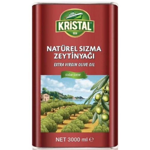 Kristal Natürel Sızma Zeytinyağı Teneke 3 lt