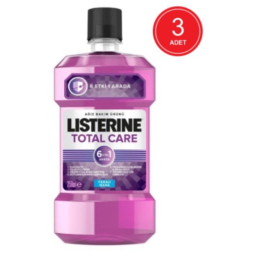 Listerine Ağız Bakım Suyu Total Care 250 ml x 3 Adet