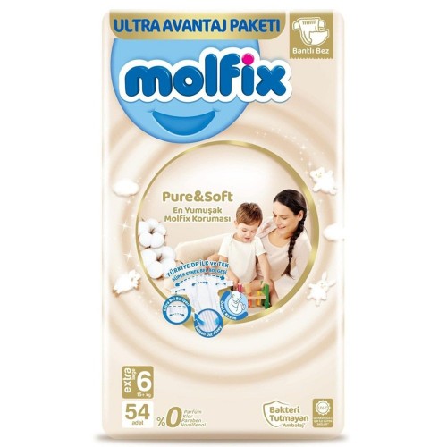 Molfix Pure & Soft Bebek Bezi X-Large 6 No 54 lü