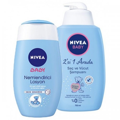 Nivea Baby Şampuan 750ml + Nivea Baby Losyon 200 ml