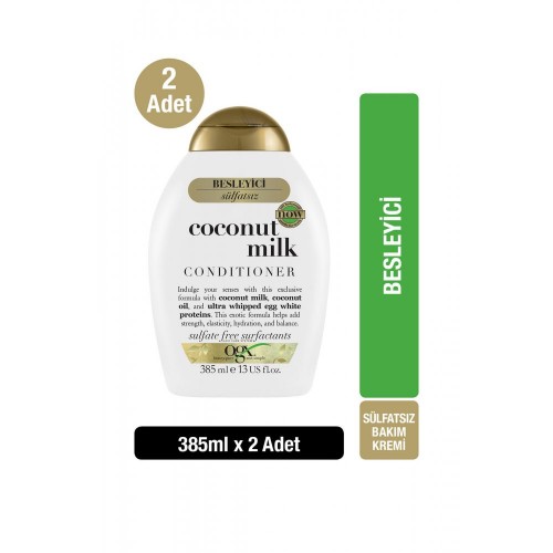 Ogx Besleyici Coconut Milk Bakım Kremi 385 ml x 2 Adet