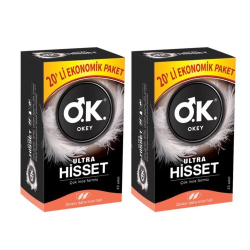Okey Prezervatif Ultra Hisset 20 li x 2 Adet (40 lı)