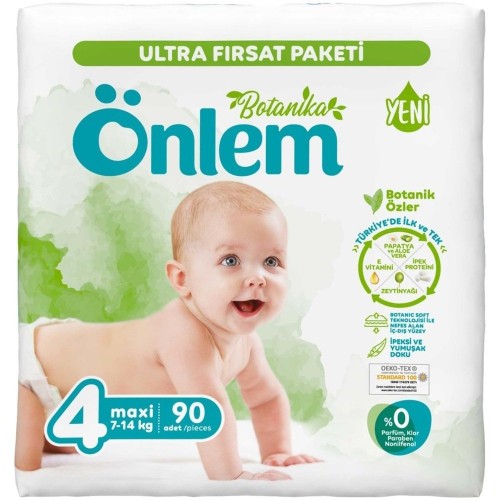 Önlem Botanika Bebek Bezi Ultra Fırsat Paketi Maxi 4 Beden 90 lı
