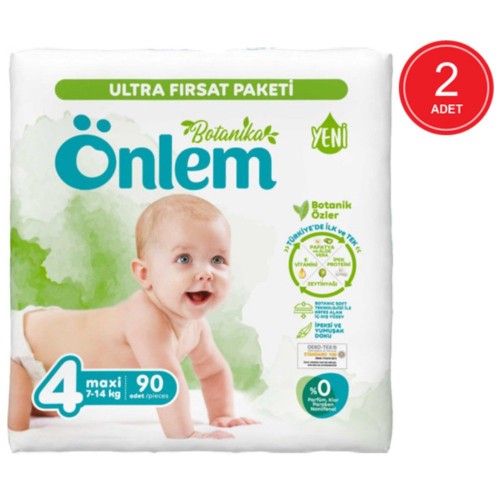 Önlem Botanika Bebek Bezi Ultra Fırsat Paketi Maxi 4 No 90 lı x 2 Adet