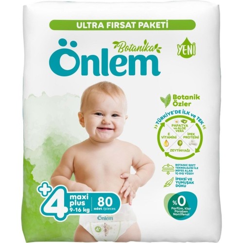 Önlem Botanika Bebek Bezi Ultra Fırsat Paketi Maxi Plus 4+ Beden 80 li