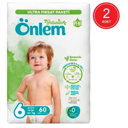 Önlem Botanika Bebek Bezi Ultra Fırsat Paketi X-Large 6 No 60 lı x 2 Adet