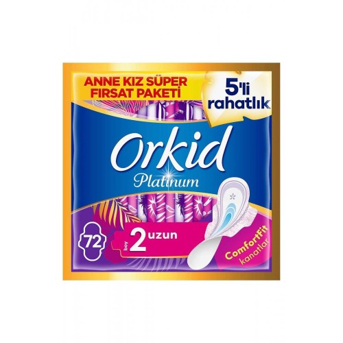 Orkid Platinum Hijyenik Ped Anne Kız Paketi Uzun 72 Adet