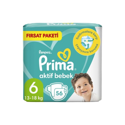 Prima Bebek Bezi Aktif Bebek Mega Fırsat Paket X-Large 6 No 56 lı