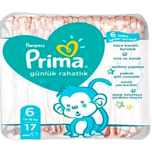 Prima Bebek Bezi Günlük Rahatlık 6 Beden 17 li