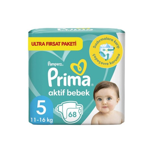 Prima Pampers Bebek Bezi Aktif Bebek Ultra Fırsat Junior 5 Beden 68 li
