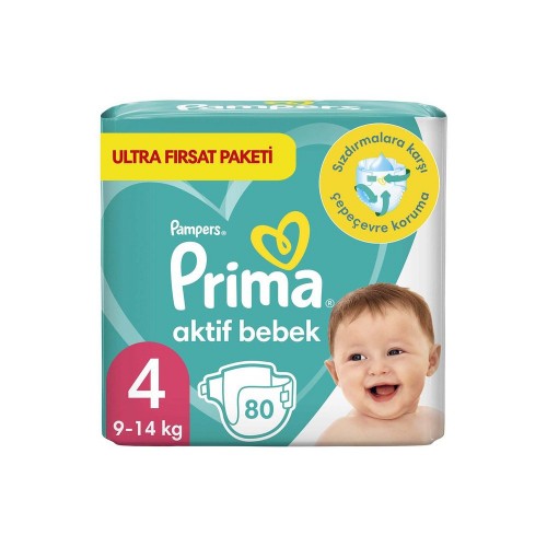 Prima Pampers Bebek Bezi Aktif Bebek Ultra Fırsat Maxi 4 Beden 80 li
