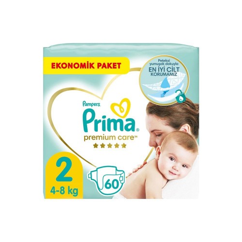 Prima Bebek Bezi Premium Care 2 Beden 60 Adet Ekonomik Paket