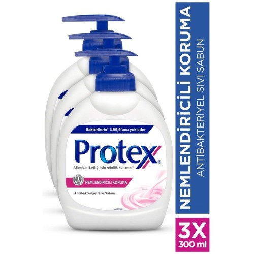 Protex Nemlendiricili Koruma Antibakteriyel Sıvı Sabun 300 ml x 3 Adet