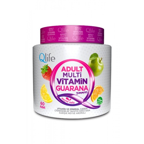 Qlife Adult Multivitamin Guarana Gummies 60 Adet