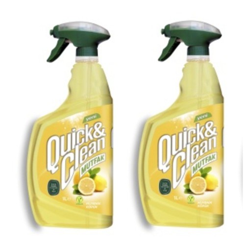 Quıck&Clean Çok Amaçlı Yüzey Temizleyici Limon Yağlı 1 lt x 2 Adet