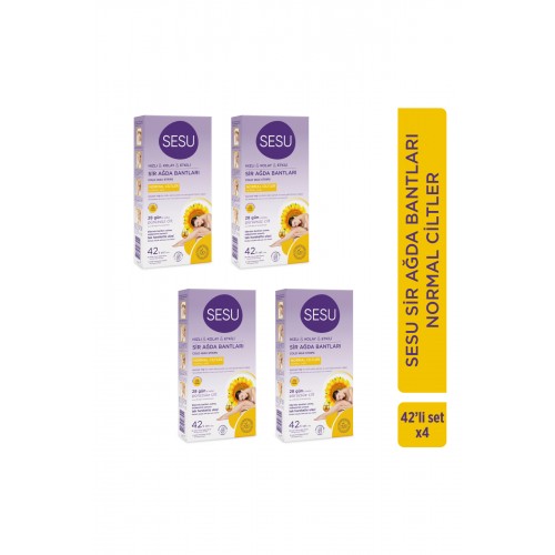 Sesu Ağda Bandı Normal Ciltler Sarı 42 li x 4 Adet