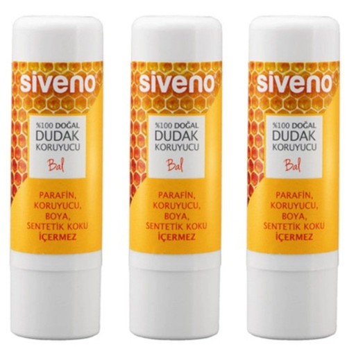 Siveno %100 Doğal Dudak Koruyucu Bal 6 gr x 3 Adet Siveno %100 Doğal Dudak Koruyucu Bal 6 gr x 3 Adet