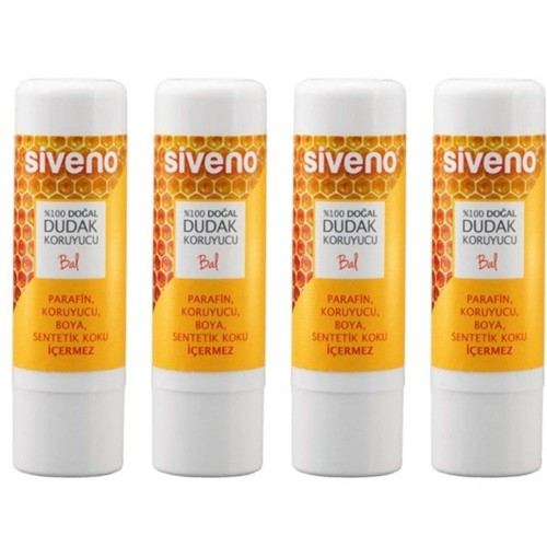 Siveno %100 Doğal Dudak Koruyucu Bal 6 gr x 4 Adet Siveno %100 Doğal Dudak Koruyucu Bal 6 gr x 4 Adet
