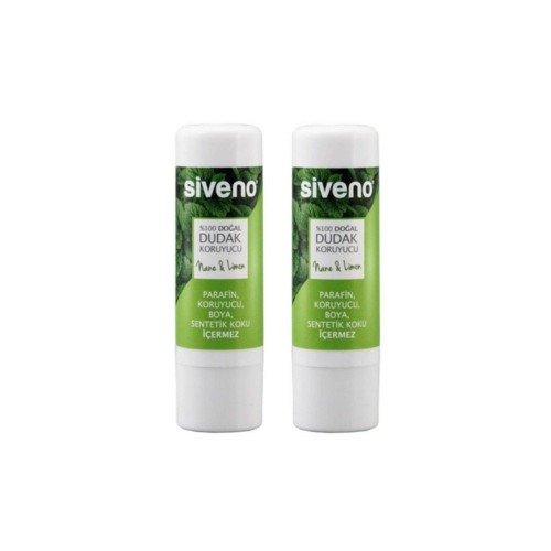 Siveno %100 Doğal Dudak Koruyucu Nane & Limon 6 gr x 2 Adet