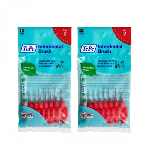 Tepe Interdental Brush Arayüz Fırçası Kırmızı 0.5 mm 8 li x 2 Adet