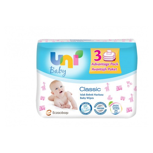 Uni Baby Classic Islak Havlu 56 lı x 3 Adet
