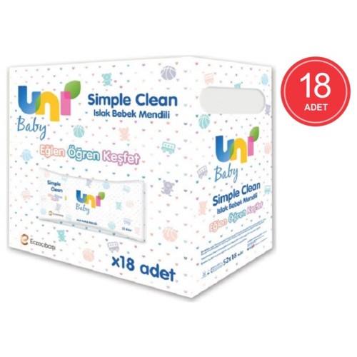 Uni Baby Simple Clean Islak Mendil 52 li x 18 Adet (936 Yaprak)