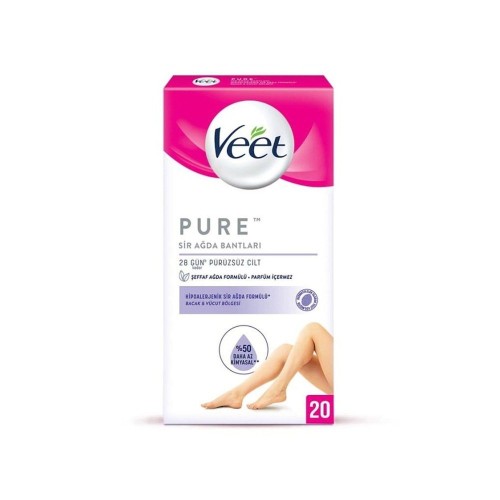 Veet Pure Sir Ağda Bandı Bacak ve Vücut Bölgesi 20 Adet