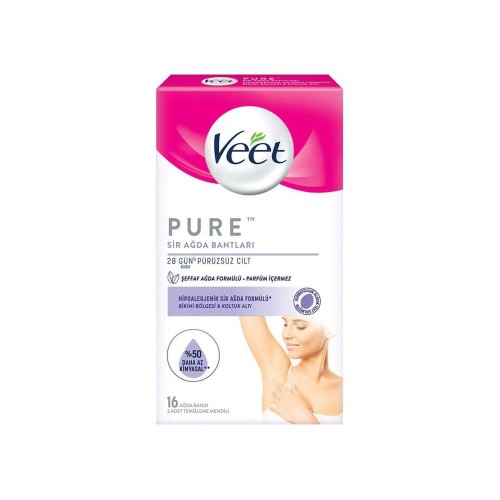 Veet Pure Sir Ağda Bandı Bikini Bölgesi ve Koltuk Altı 16 Adet