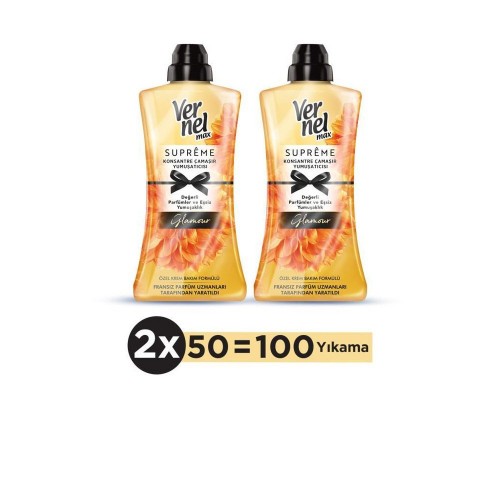 Vernel Max Supreme Konsantre Çamaşır Yumuşatıcısı Glamour 1,2lt x 2 li