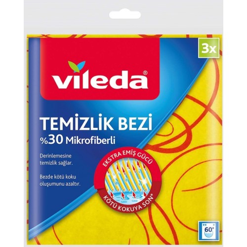 Vileda %30 Mikrofiberli Temizlik Bezi 3lü