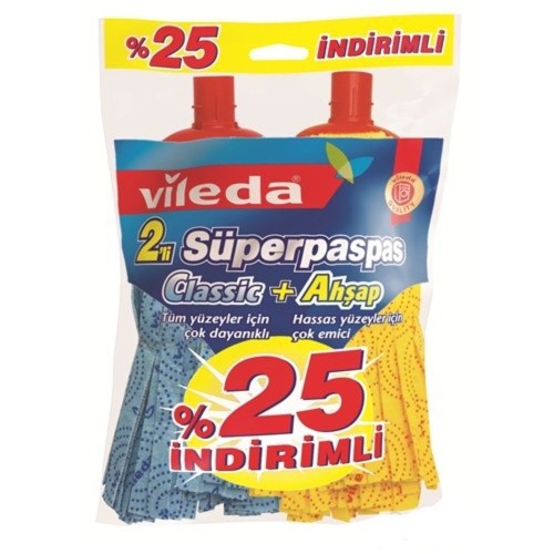Vileda Paspas Ekonomik Paket 2'li Yedek x 2 Adet