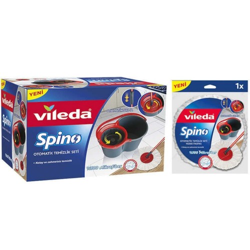 Vileda Spino Otomatik Sıkmalı Temizlik Seti + Spino Yedek Paspas