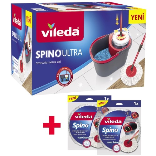 Vileda Spino Ultra Otomatik Temizlik Seti + 2 Yedek Paspas